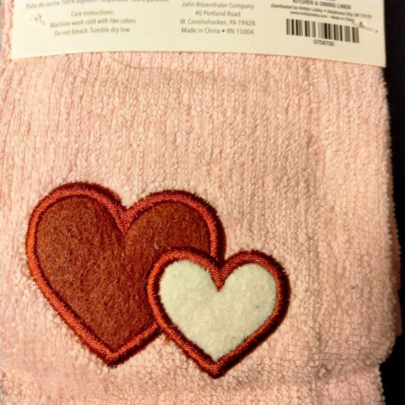 Ritz Gnome Scrub Itz 2 Pack 12x12 Soft Cotton Dish Cloths Valentine Hearts - Picture 3 of 6